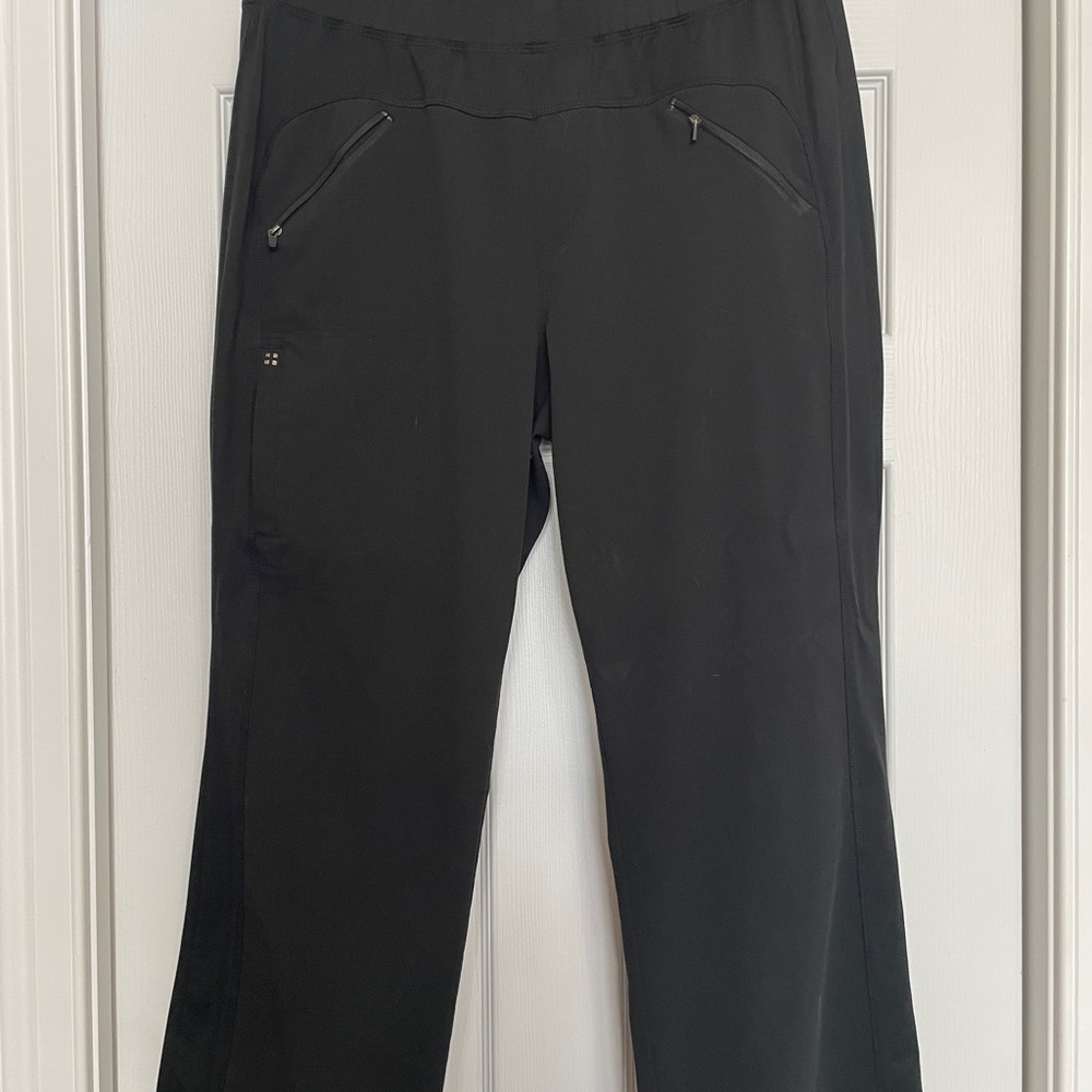 White Cross Black Scrub Pants